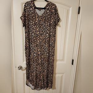 Leopard Boutique Maxi Dress with Pockets